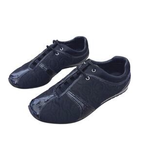 Coach Hadley Black Sneakers Women’s 7 Logo Trainer Minimalist Streetwear Slip On